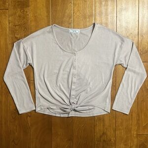 Hippie Rose Women's Dusty Rose / Pink Button-Snap Tie Top Size M Pastel Casual